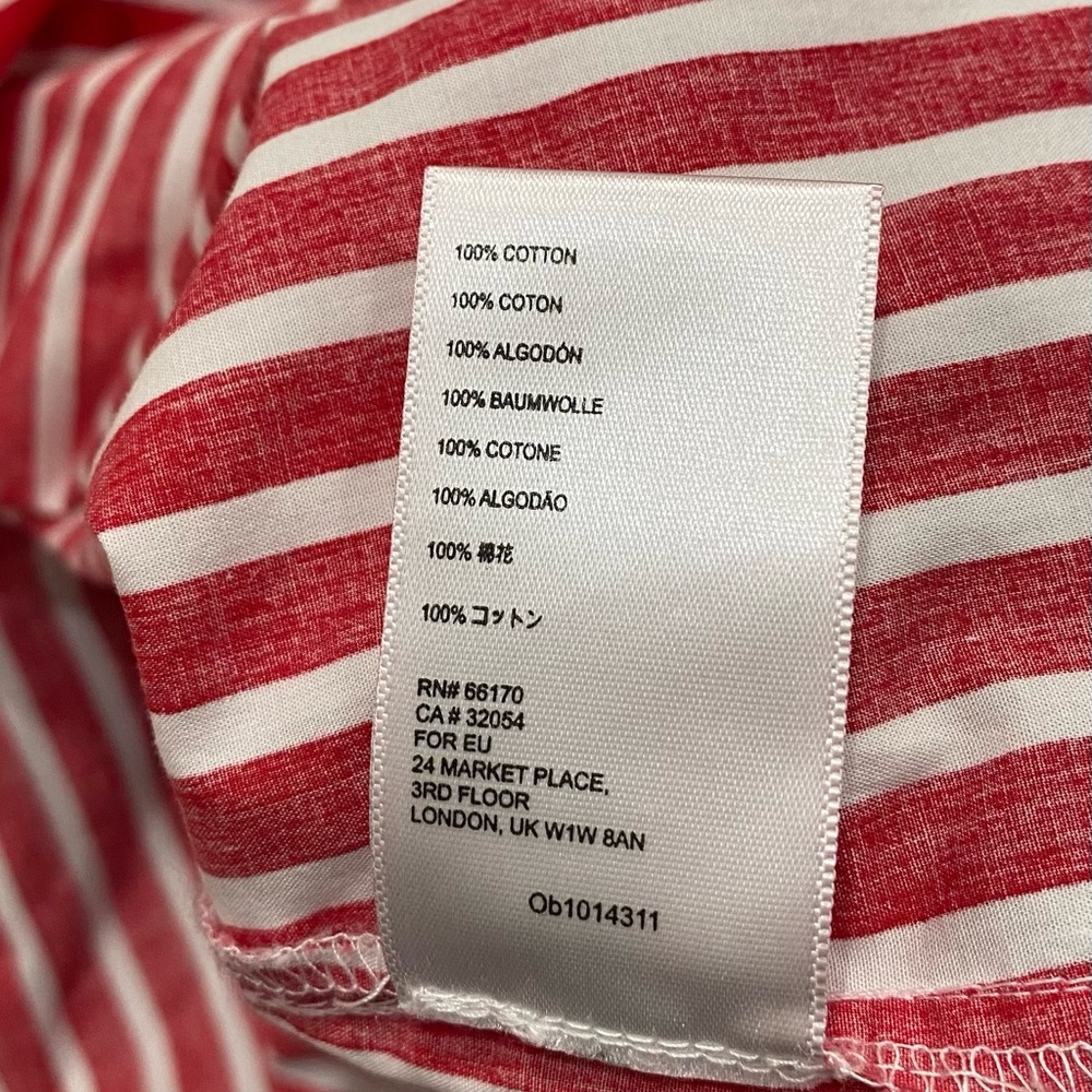 Anthropologie Maeve Kiana Red & White Striped Midi Dress Sz S Button Front - Picture 14 of 15